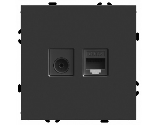 ТВ-розетка и розетка Ethernet RJ-45 без рамки Stekker Эмили 49846