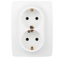 Розетка двойная без заземления Эра Эра 12 12-2106-01М