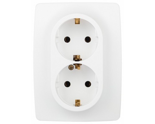 Розетка двойная без заземления Эра Эра 12 12-2106-01М