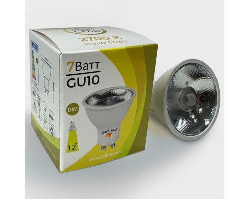 Лампа светодиодная Italline TRIAC GU10 7Вт 2700K HL GU10/7W/2700K DIM Лампа светодиодная Italline TRIAC GU10 7Вт 2700K HL GU10/7W/2700K DIM