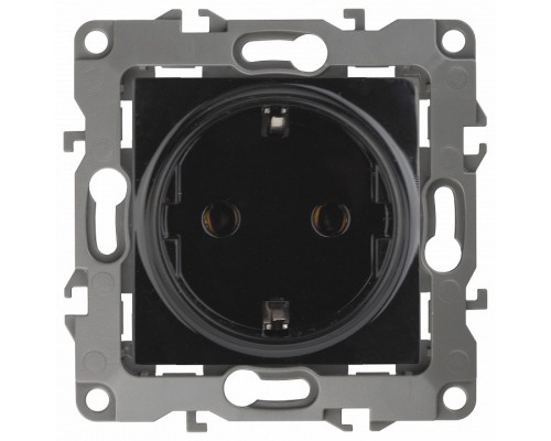 Розетка с заземлением и со шторкой, без рамки Эра Эра 12 12-2102-06