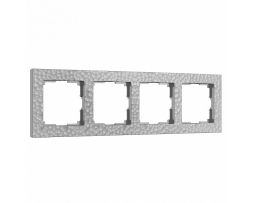 Рамка на 4 поста Werkel Hammer W0042406 (серебряный) Рамка на 4 поста Werkel Hammer W0042406 (серебряный)