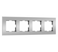 Рамка на 4 поста Werkel Slab (серебро софт) W0042965