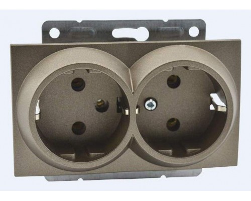 Розетка двойная с заземлением, без рамки Mono Electric Despina / Larissa 500-002304-120 Розетка двойная с заземлением, без рамки Mono Electric Despina / Larissa 500-002304-120