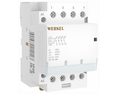 Контактор трехмодульный Werkel W943M40O Контактор трехмодульный Werkel W943M40O