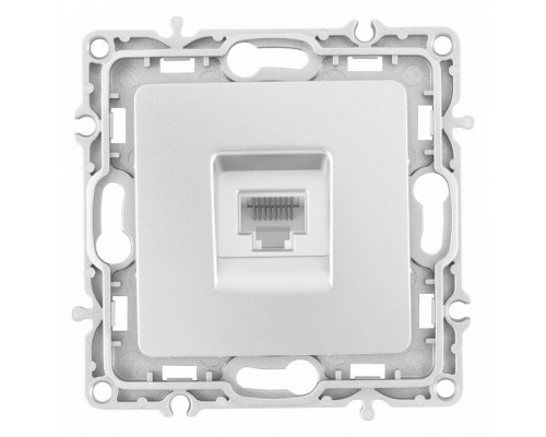 Розетка Ethernet RJ-45 без рамки Arte Milano am-217 217.45-1.silver Розетка Ethernet RJ-45 без рамки Arte Milano am-217 217.45-1.silver
