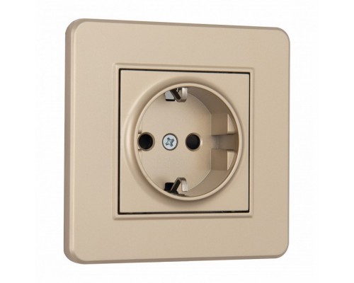 Розетка с заземлением и со шторкой Arte Milano SET16-1 SET16-1-40-1 shampan