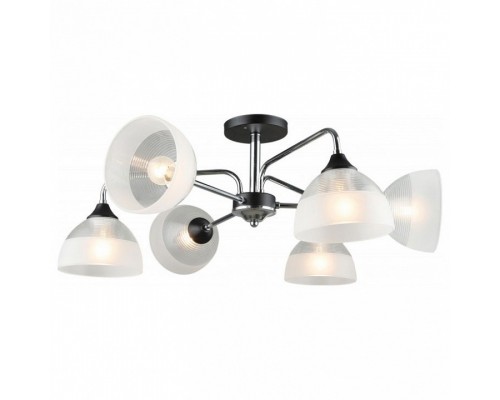 Люстра на штанге Imex MD.4196 MD.4196-6-S-CH+BK Люстра на штанге Imex MD.4196 MD.4196-6-S-CH+BK