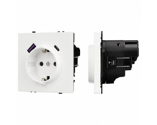 Розетка с заземлением и 2хUSB type A, без рамки Arlight SCT 054284