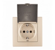 Розетка с заземлением и шторкой, с крышкой Arte Milano SET06-1 SET06-1-41-1 shampan