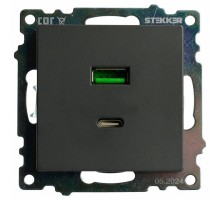 Розетка 2хUSB type A и C без рамки Stekker Катрин 50052