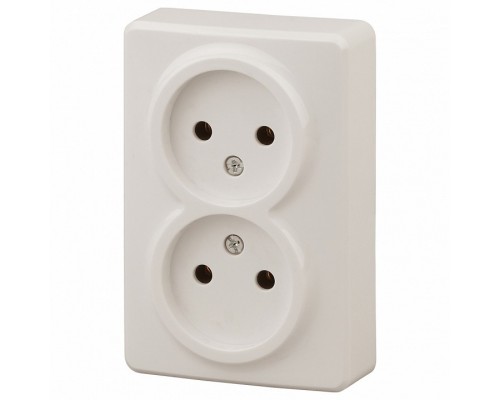 Розетка двойная без заземления Эра Эра Эксперт 11-2202-02