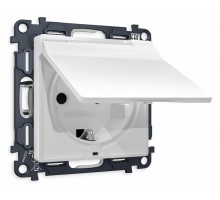 Розетка с заземлением и со шторкой, без рамки с крышкой Ambrella Volt Quant MA128010