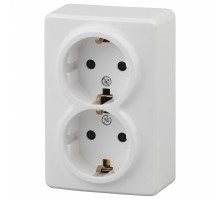 Розетка двойная с заземлением Эра Эра Эксперт 11-2205-01