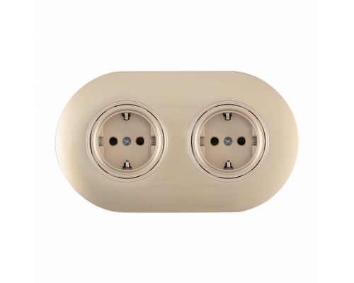 Розетка с заземлением и со шторкой Arte Milano SET08-2 SET08-2-40-1x2 shampan