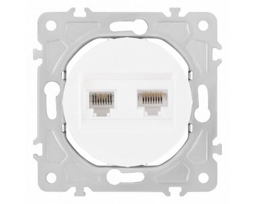 Розетка двойная RJ-11 и Ethernet RJ-45, без рамки Arte Milano am-202 202.44-1.white