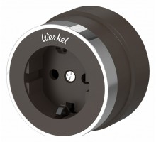 Розетка с заземлением Werkel Vintage (мокко матовый/хром) W5871052