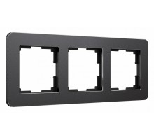 Рамка на 3 поста Werkel Platinum (черный алюминий) W0032608
