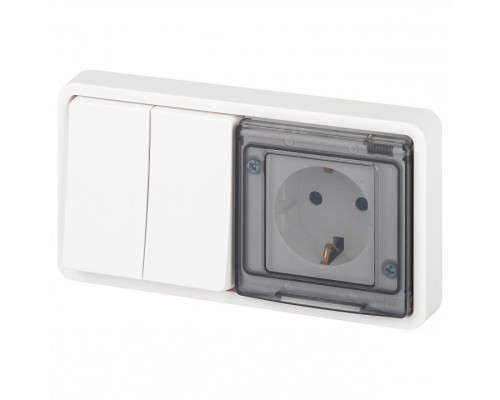 Блок с розеткой и выключателем Эра Эра Эксперт 11-7522-01