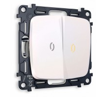 Выключатель двухклавишный с подсветкой без рамки Ambrella Volt Quant MO204010