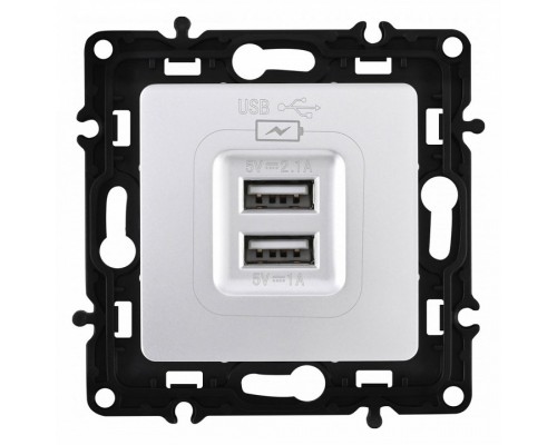 Розетка USB, без рамки Arte Milano am-217 217.46-1.silver Розетка USB, без рамки Arte Milano am-217 217.46-1.silver