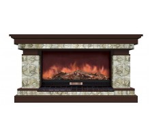 Комплект из электрокамина напольного и портала (143x45x80 см) Брайтон Карелия Premier S86 БР000002