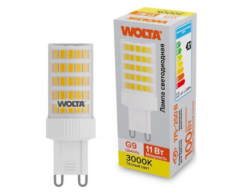 Лампа светодиодная Wolta  G9 11Вт 3000K WSTD-JCD-11W3KG9-C