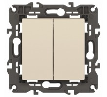 Выключатель двухклавишный без рамки Эра Эра Elegance 14-1104-02