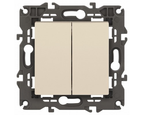 Выключатель двухклавишный без рамки Эра Эра Elegance 14-1104-02