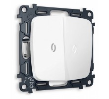 Выключатель проходной двухклавишный с подсветкой без рамки Ambrella Volt Quant MO124035