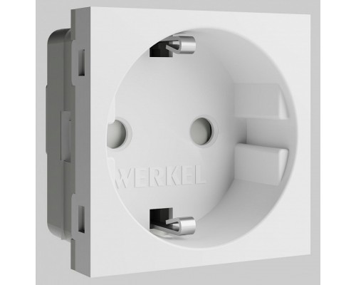 Розетка с заземлением и со шторкой модульная Werkel белый a069368 Розетка с заземлением и со шторкой модульная Werkel белый a069368