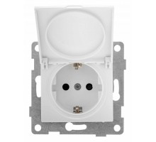 Розетка с заземлением и со шторкой, без рамки с крышкой Gusi Electric BRAVO С10Р91-001