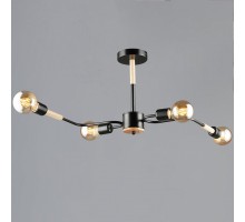 Люстра на штанге 10070 10070-0.3-04 BK+WOOD
