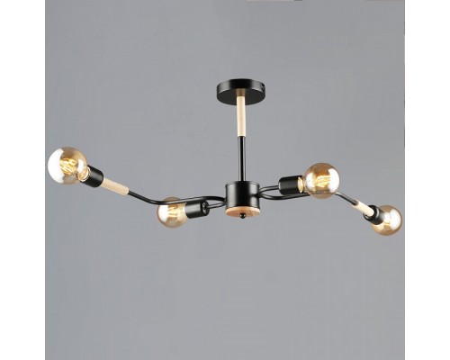 Люстра на штанге 10070 10070-0.3-04 BK+WOOD