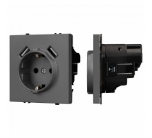 Розетка с заземлением и 2хUSB type A, без рамки Arlight SCT 054291