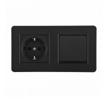 Блок с розеткой и выключателем Arte Milano SET16-2 SET16-2-40-1-30-1 black