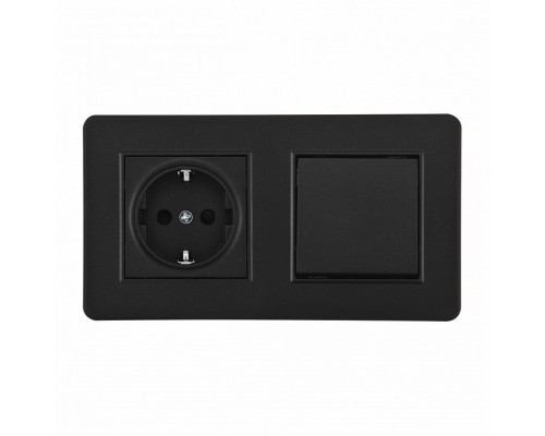 Блок с розеткой и выключателем Arte Milano SET16-2 SET16-2-40-1-30-1 black