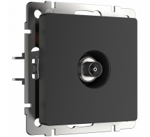 ТВ-розетка проходная без рамки Werkel черные матовый W1184008
