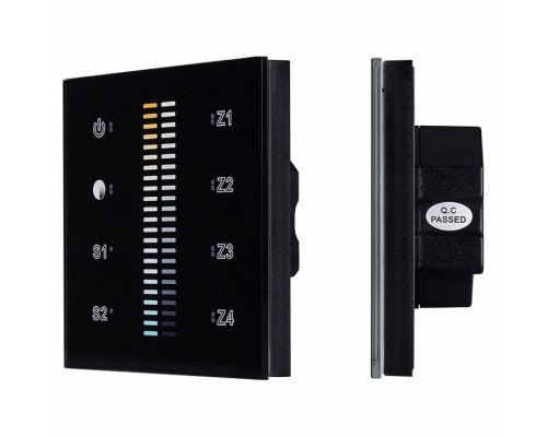 Панель-регулятора ЦТ сенсорная встраиваемая Arlight Sens SR-2830B-AC-RF-IN Black (220V, MIX+DIM, 4 зоны) Панель-регулятора ЦТ сенсорная встраиваемая Arlight Sens SR-2830B-AC-RF-IN Black (220V, MIX+DIM, 4 зоны)
