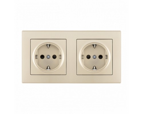 Розетка с заземлением и со шторкой Arte Milano SET06-2 SET06-2-40-1x2 shampan