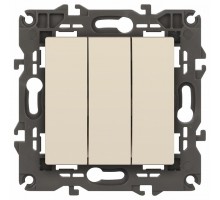 Выключатель трехклавишный без рамки Эра Эра Elegance 14-1107-02