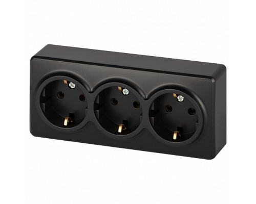 Розетка тройная с заземлением и со шторками Эра Эра Эксперт 11-2208-05