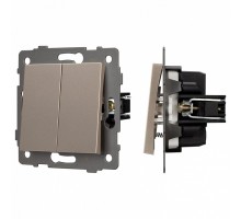 Выключатель самовозвратный двухклавишный без рамки Arlight SWT 049886