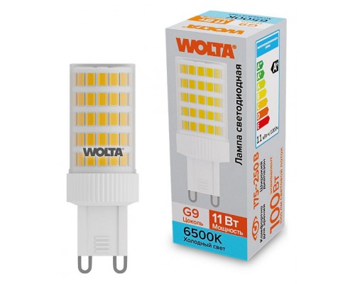 Лампа светодиодная Wolta  G9 11Вт 6500K WSTD-JCD-11W6KG9-C