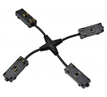 Токопровод X-образный центральный Denkirs SMART UNI TR2116-BK