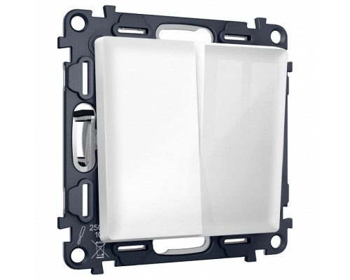 Выключатель перекрестный двухклавишный без рамки Ambrella Volt MA MA103030