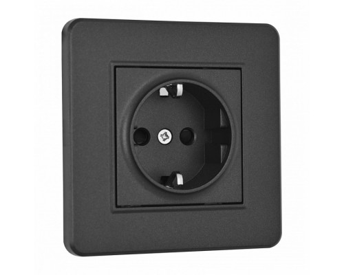 Розетка с заземлением и со шторкой Arte Milano SET16-1 SET16-1-40-1 black