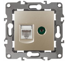 ТВ-розетка и розетка Ethernet RJ-45 без рамки Эра Эра 12 12-3110-04