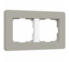 Рамка на 2 поста Werkel Split (дымчатый/белый, soft-touch) W0023067