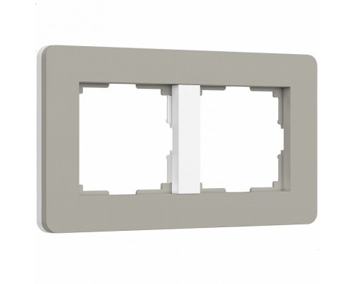 Рамка на 2 поста Werkel Split (дымчатый/белый, soft-touch) W0023067